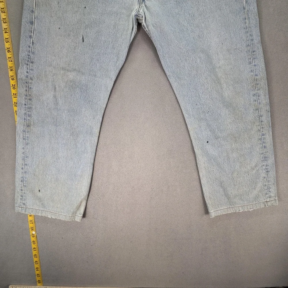 VTG Levis 501 Jeans Mens Blue Light Wash Straight Button Fly Made USA Fits 36x25
